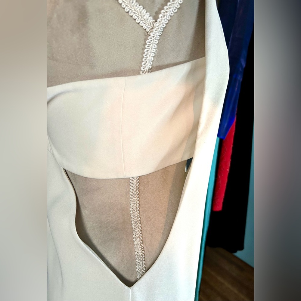 T by Alexander Wang White Sleeveless Cutout Dress, Size L - Picture 4 of 12